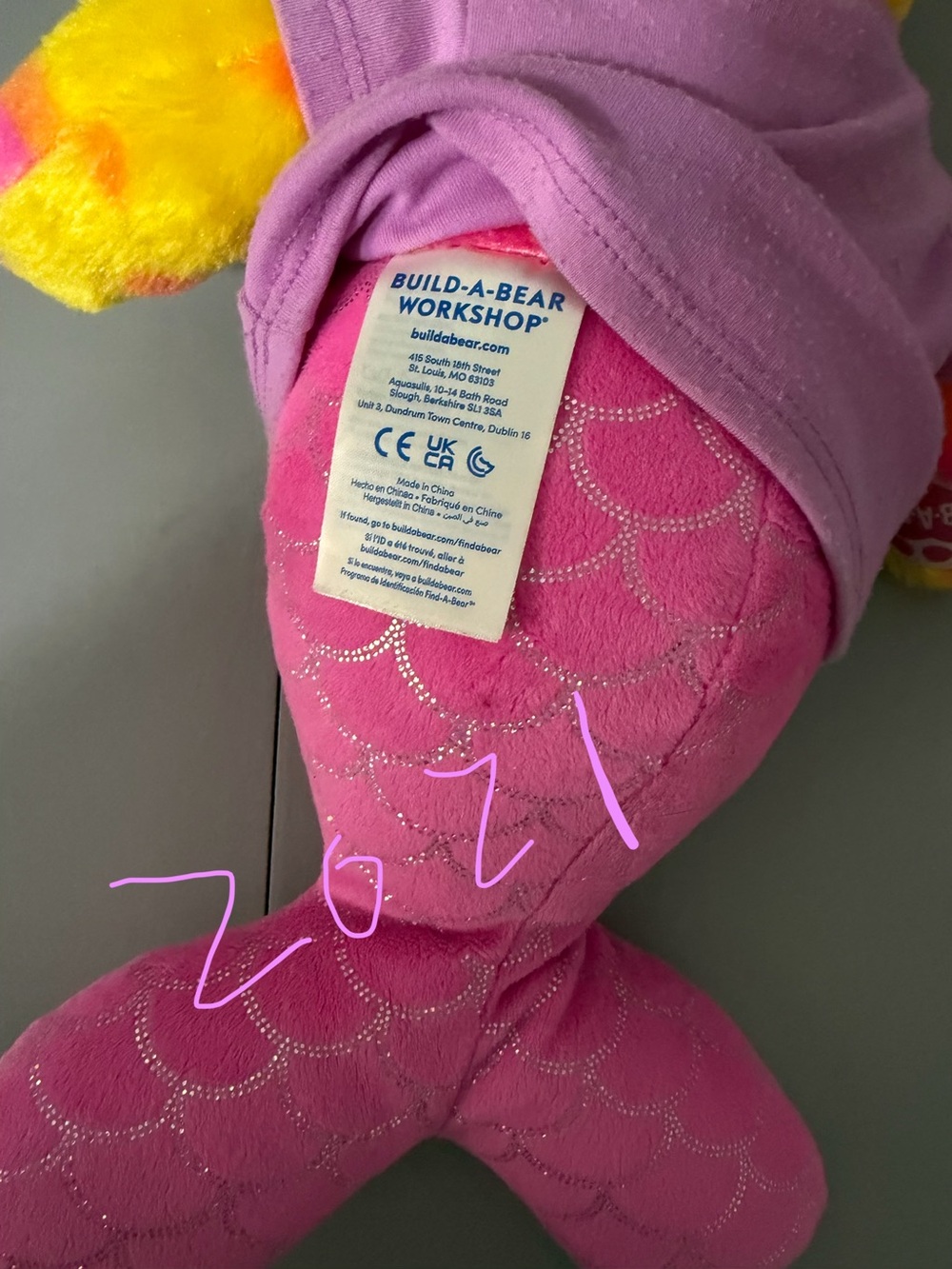 Build-A-Bear Enchanted Mer-Cat Plush Bear Narwhal Shirt 2021 - Picture 12 of 13